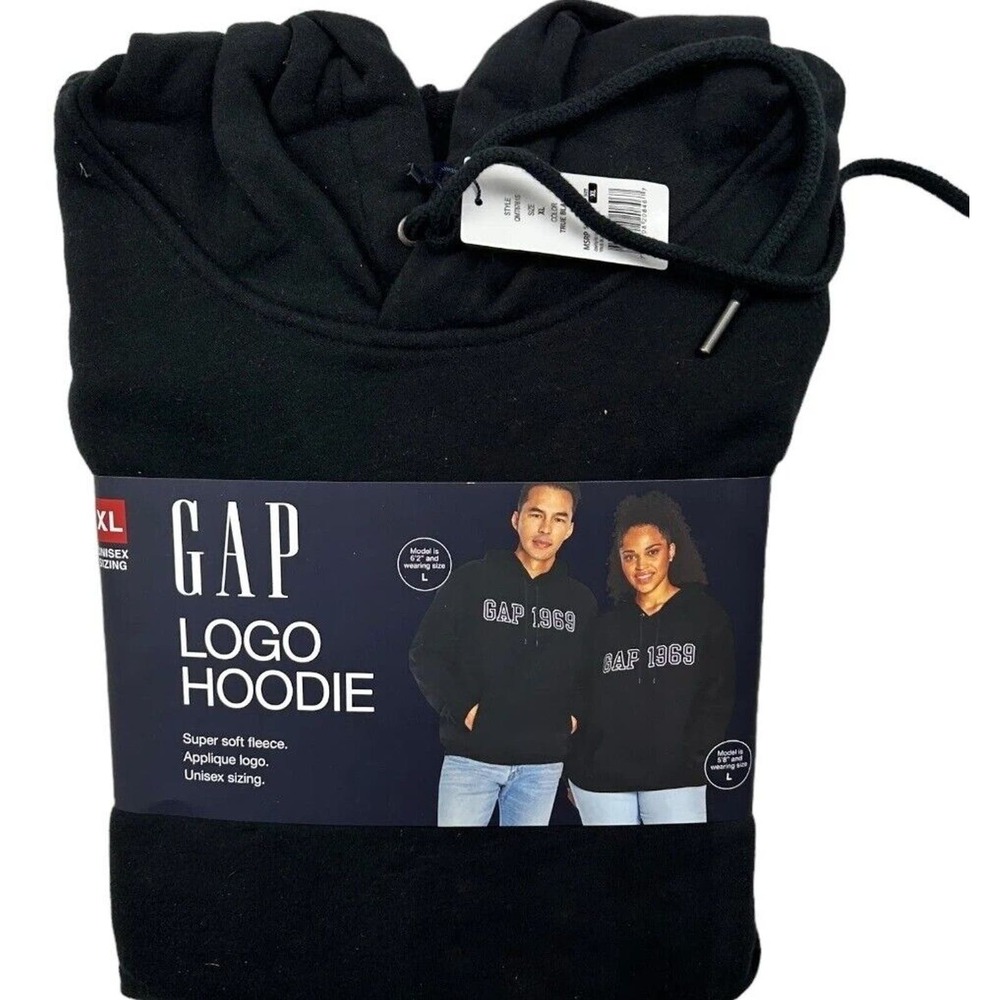 Gap Unisex Large Logo Hoodie Size X-Large True Black XL